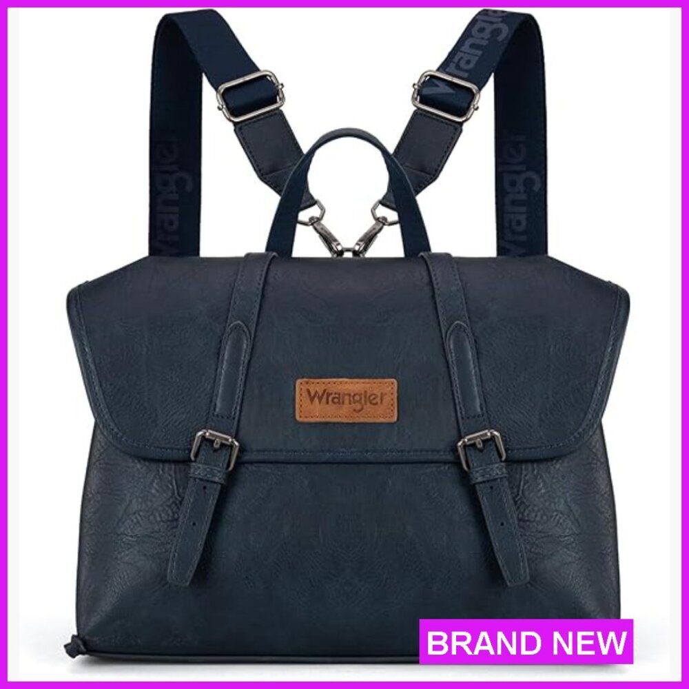 Retro Messenger Bag Convertible Backpack Faux Leather Professional Travel